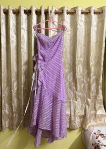 Lilac Ruffle Midi Dress