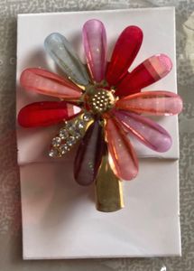 Stylish Floral Hair Pin–Set of 2 (Black &amp; Multi)