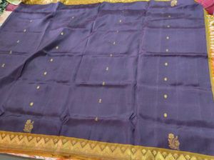 Purple &amp; Olive Green Kanchipuram Silk Saree