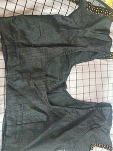 Silver Black Check Pattern Georgette Saree