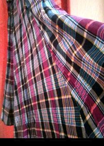 Long Gamcha Fashion Cotton Skirt With Pocket