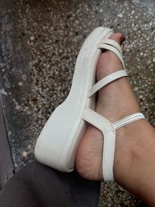 White Crisscross Sandals