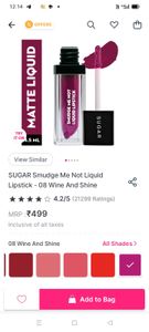 sugar smudge Me not liquid  lipstick .