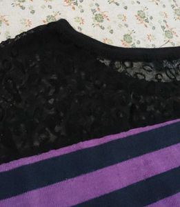 Striped Lace Top