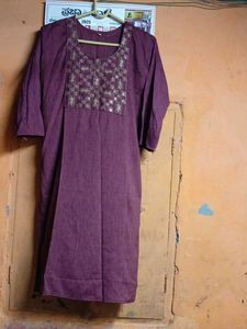 Maroon Embroidered Kurti