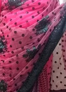 designer net saree with blouse