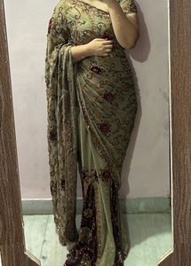 Embroidered Saree with Blouse