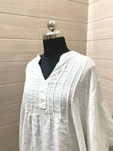 Oversized pure cotton Flowy White Blouse