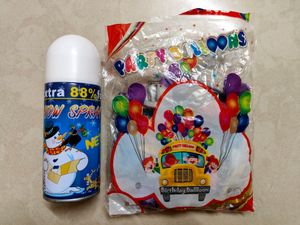 Snow Spray And Balloon For Birthday Party Celebrat