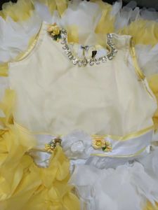 Yellow White Flower Dress