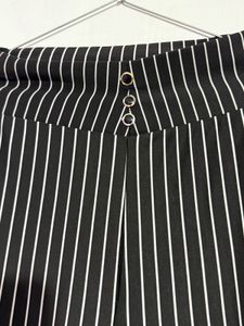 Chic Black Pinstripe High-Waist Pants