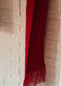 Red crochet mikasa Scarf with
