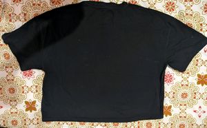 Black Jersey Style Crop Tee 🖤