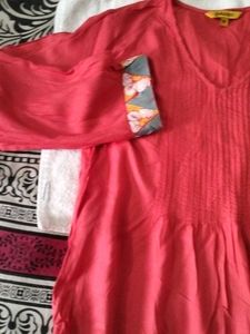 Coral V-Neck Top