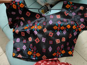 Multi coloured mirrorwork ready to wear lehenga