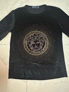 Versace Style Black T-Shirt