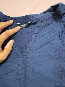 Navy Blue Long Sleeve Top