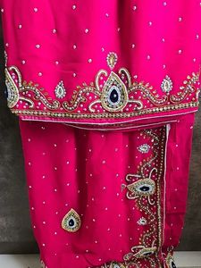 Pink Embellished Saree