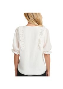 Forever New MAYATEXTUREDCHECK RUFFLEBLOUSE