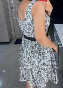 Beautiful Black And Grey Combination Dress