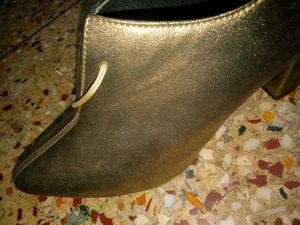 Gold Glitter Block Heel Booties