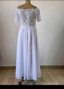 Cute And Pretty White Long Gown