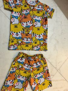 Cute Tiger Print Kids Outfit