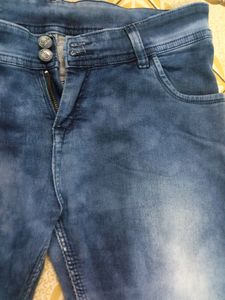 Ankle Length Cloudy Design Jeans. Size - S/M
