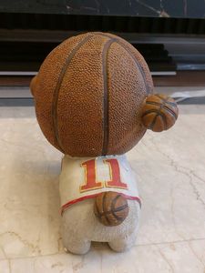 Dog Basketball Sculpture Decor Piece