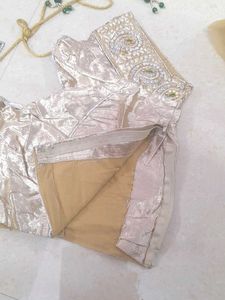 Heavy Work Net Saree With Stitched Blouse