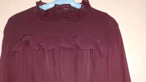 Combo Midi Length Frock With Belt
