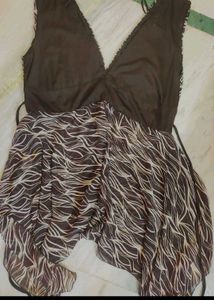Brown Printed Dress For Girl Or Woman 30 Bust