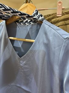 Elegant Blue Top w/ Scarf