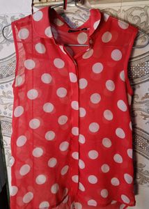 Beautiful Polka Dotted Shirt With Buttons