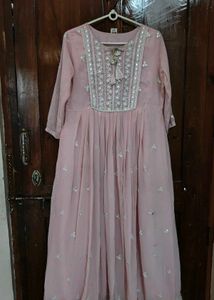 Blush Pink Embroidered Anarkali Dress