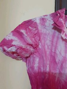 Pink Tie-Dye Shirt Dress