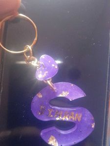 Customize Resin Initial Keychain -
