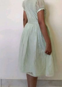 Pale Green Party Dress with Sparkles