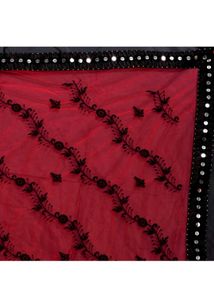 Embroidery Bollywood Net Red Saree