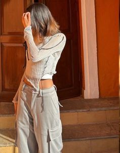 Grey Six Pockets Cargo Pants Xs