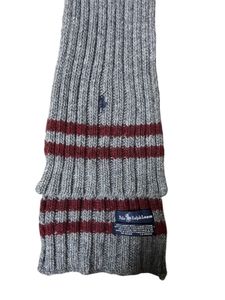 Ralph Lauren Grey Striped Scarf