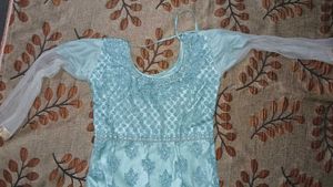 Elegant Aqua Embellished Gown
