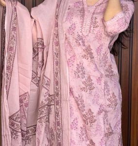 Elegant Pink Printed Kurta Set