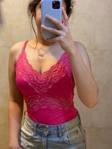 Zara Pink Lace Bodysuit