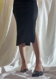 Black Slit Skirt