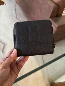 Black Quilted Zip-Around Wallet