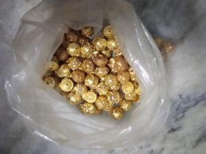Big Beads Golden Colour With Stone