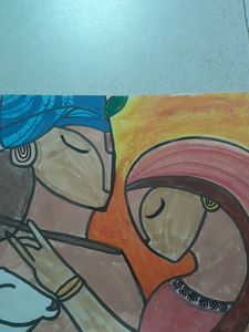 Radha And Krishna Drawing