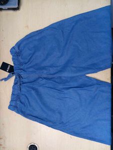 Mid Blue Elasticated Drawstring Waist Jeans