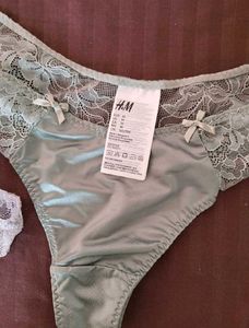 H&amp;M 2 Pair Of Satin Thong UNUSED/Size-M